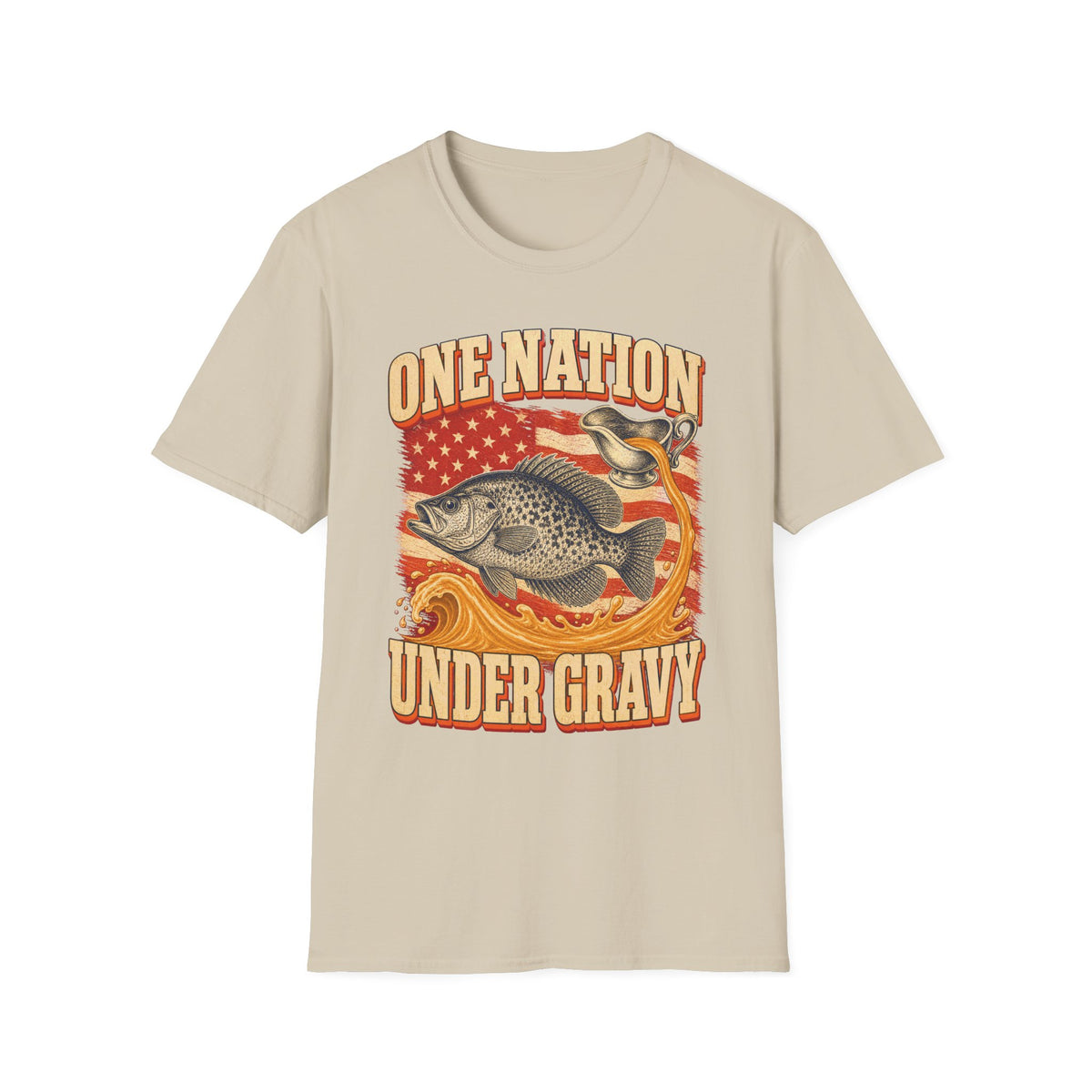 One Nation Under Gravy Funny Fish Thanksgiving T-Shirt