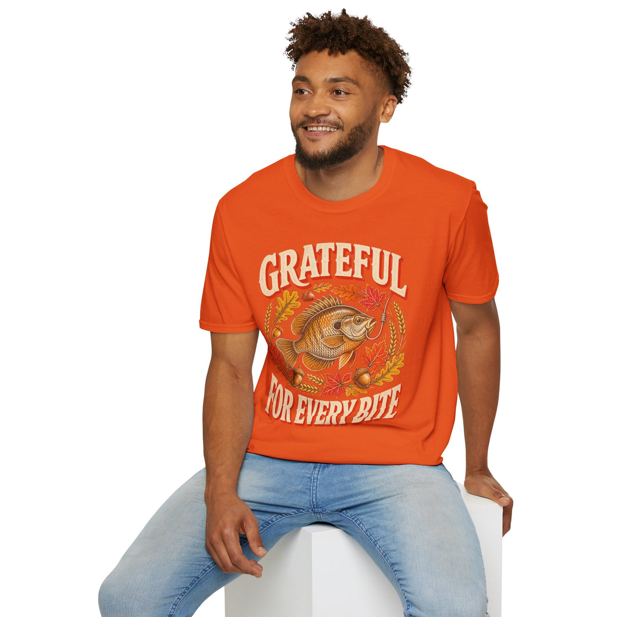 Grateful for Every Bite Fish Thanksgiving T-Shirt