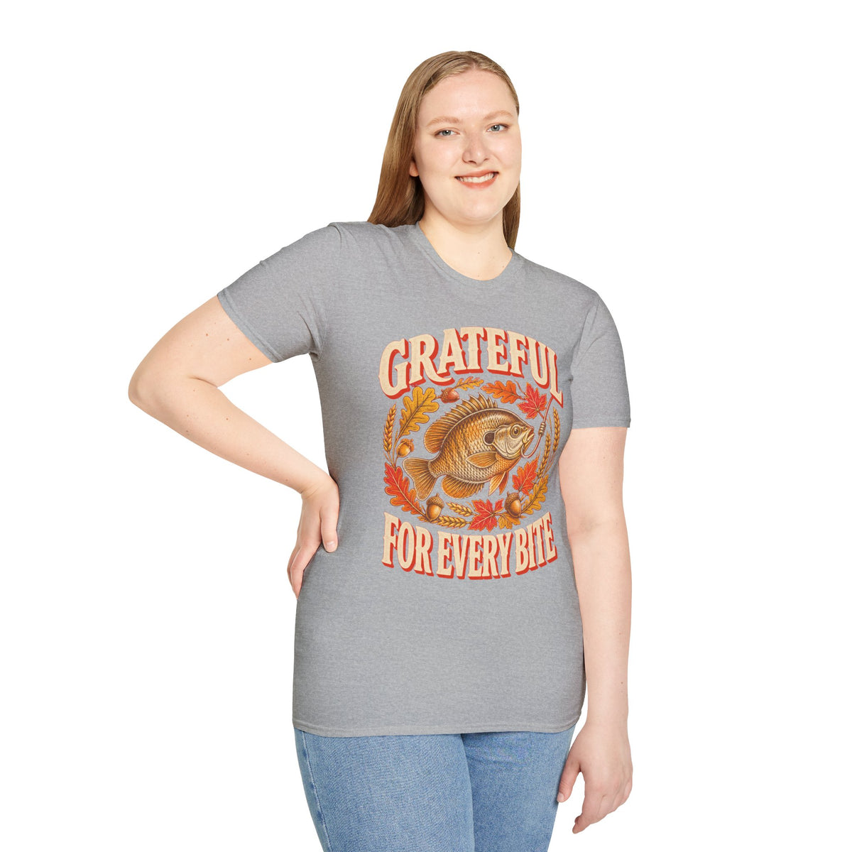 Grateful for Every Bite Fish Thanksgiving T-Shirt