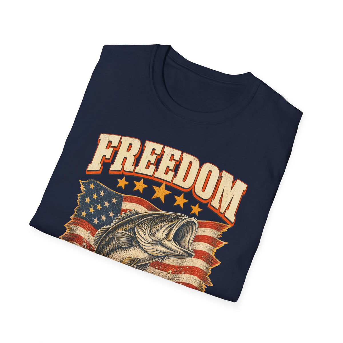 Freedom Family & Fishing American Flag T-Shirt