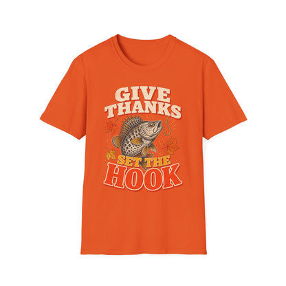 Give Thanks, Set the Hook Thanksgiving Fishing T-Shirt