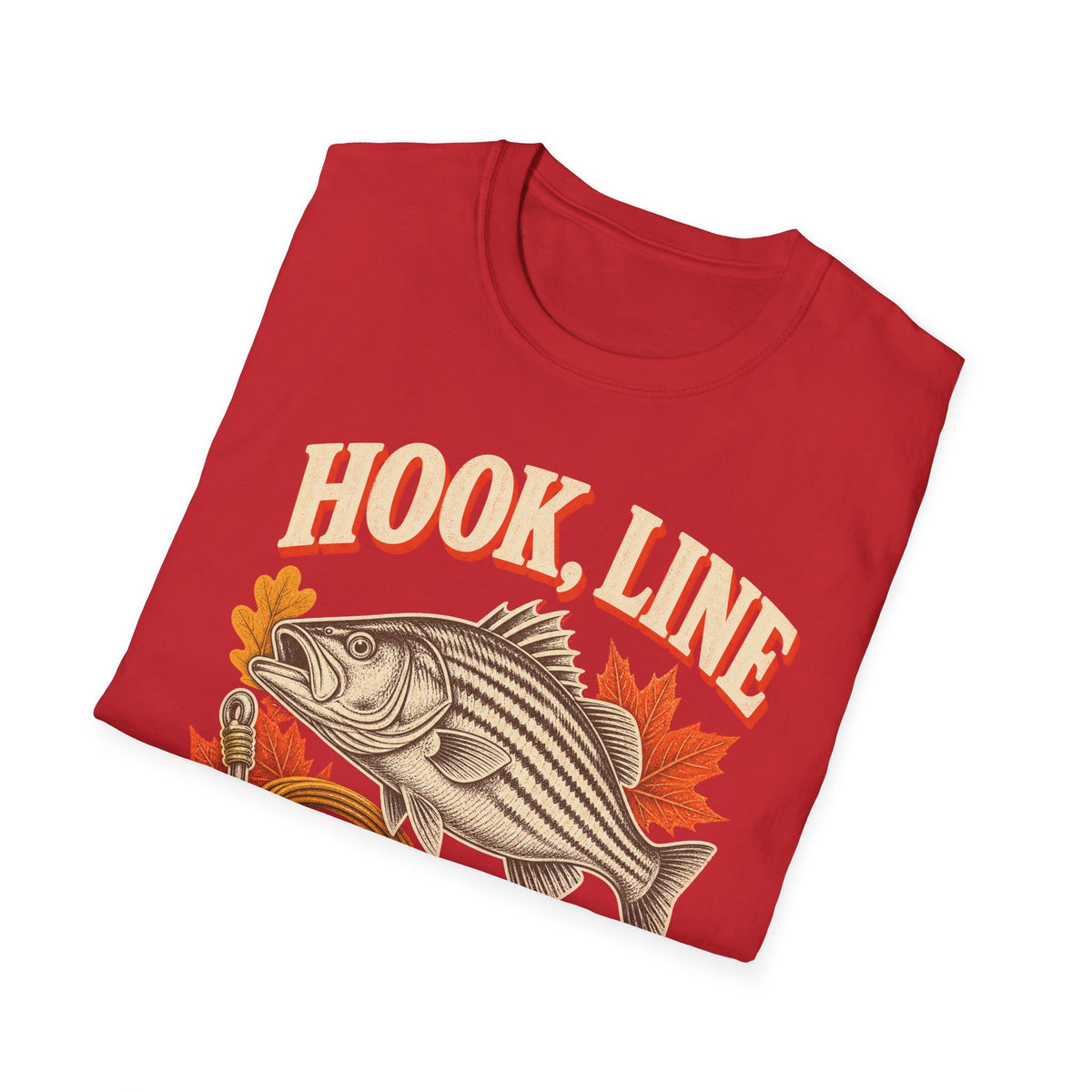 Hook, Line & Thankful Fishing Thanksgiving T-Shirt