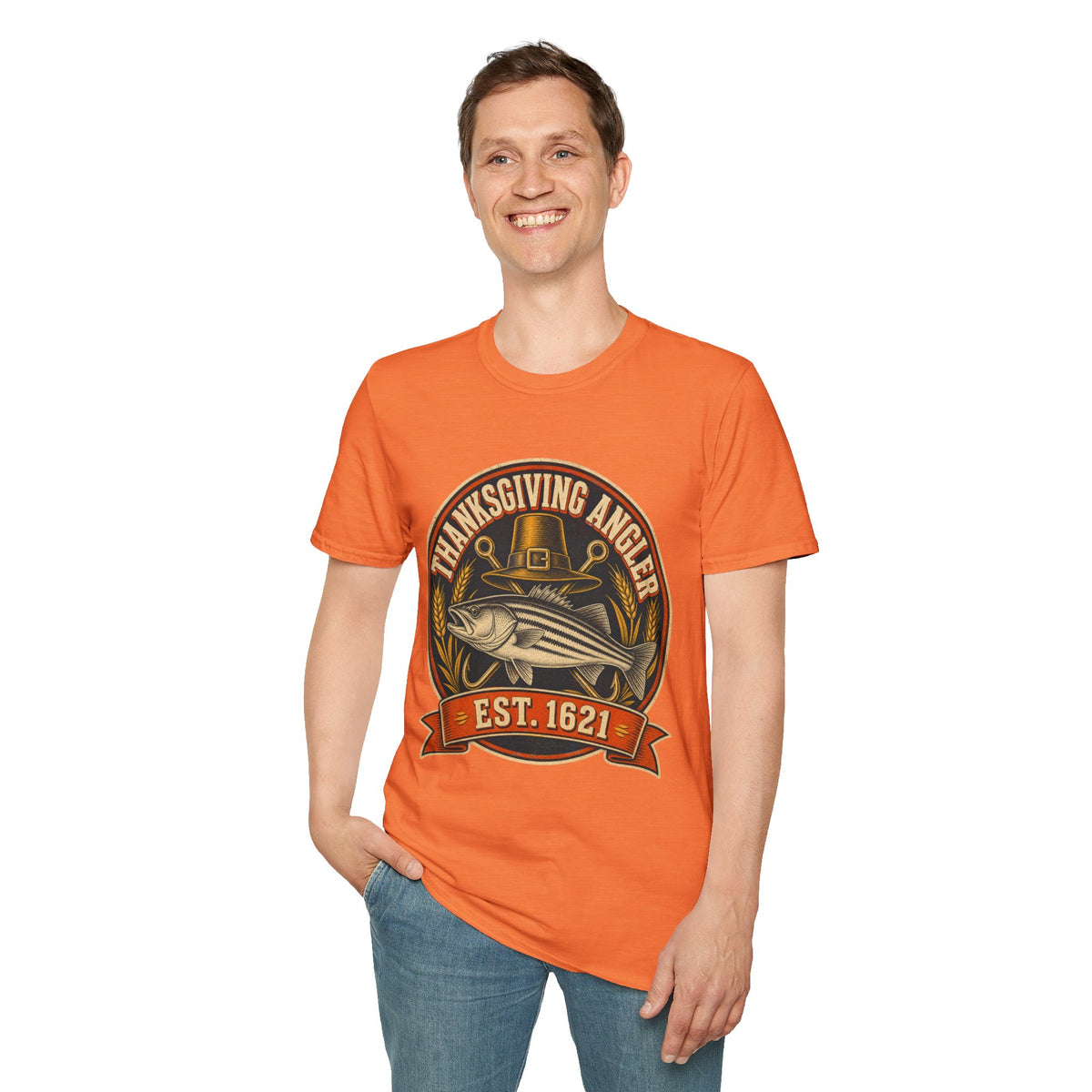 Thanksgiving Angler Est. 1621 Fishing T-Shirt