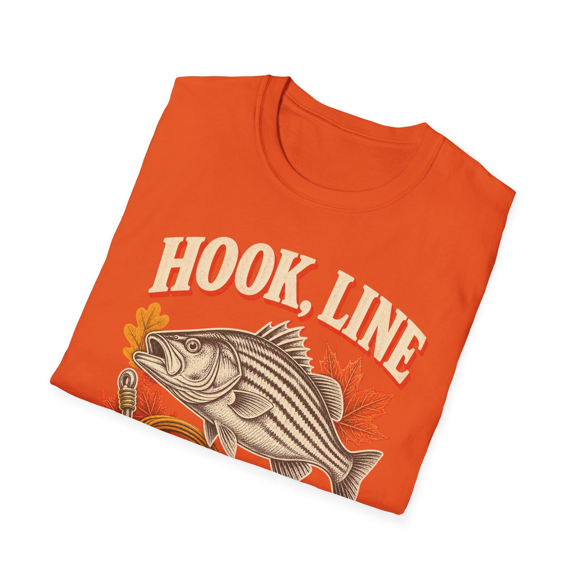 Hook, Line & Thankful Fishing Thanksgiving T-Shirt