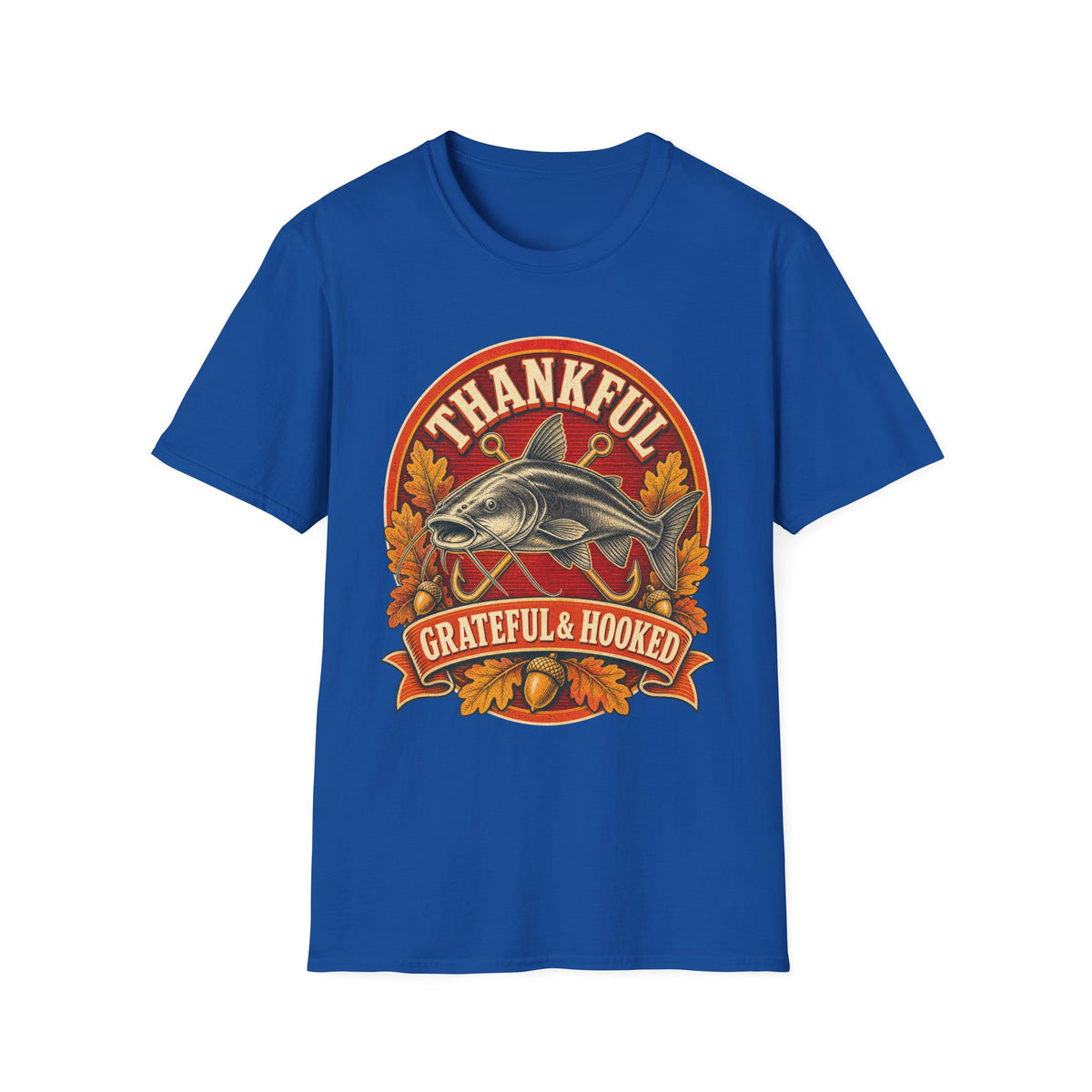 Thankful Grateful & Hooked Fishing T-Shirt