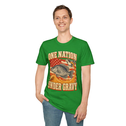 One Nation Under Gravy Funny Fish Thanksgiving T-Shirt