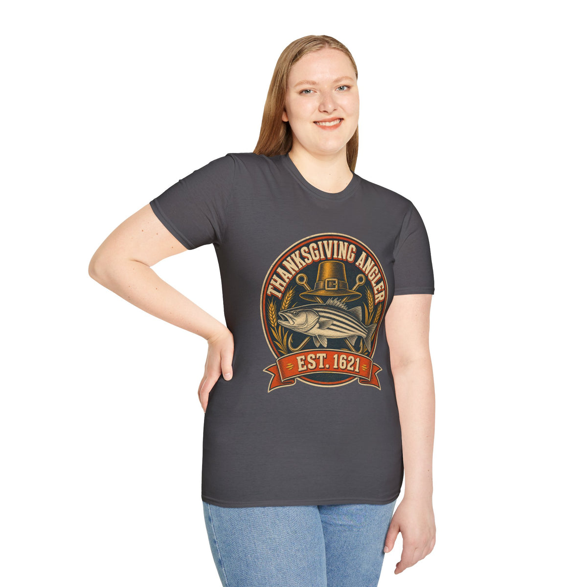 Thanksgiving Angler Est. 1621 Fishing T-Shirt
