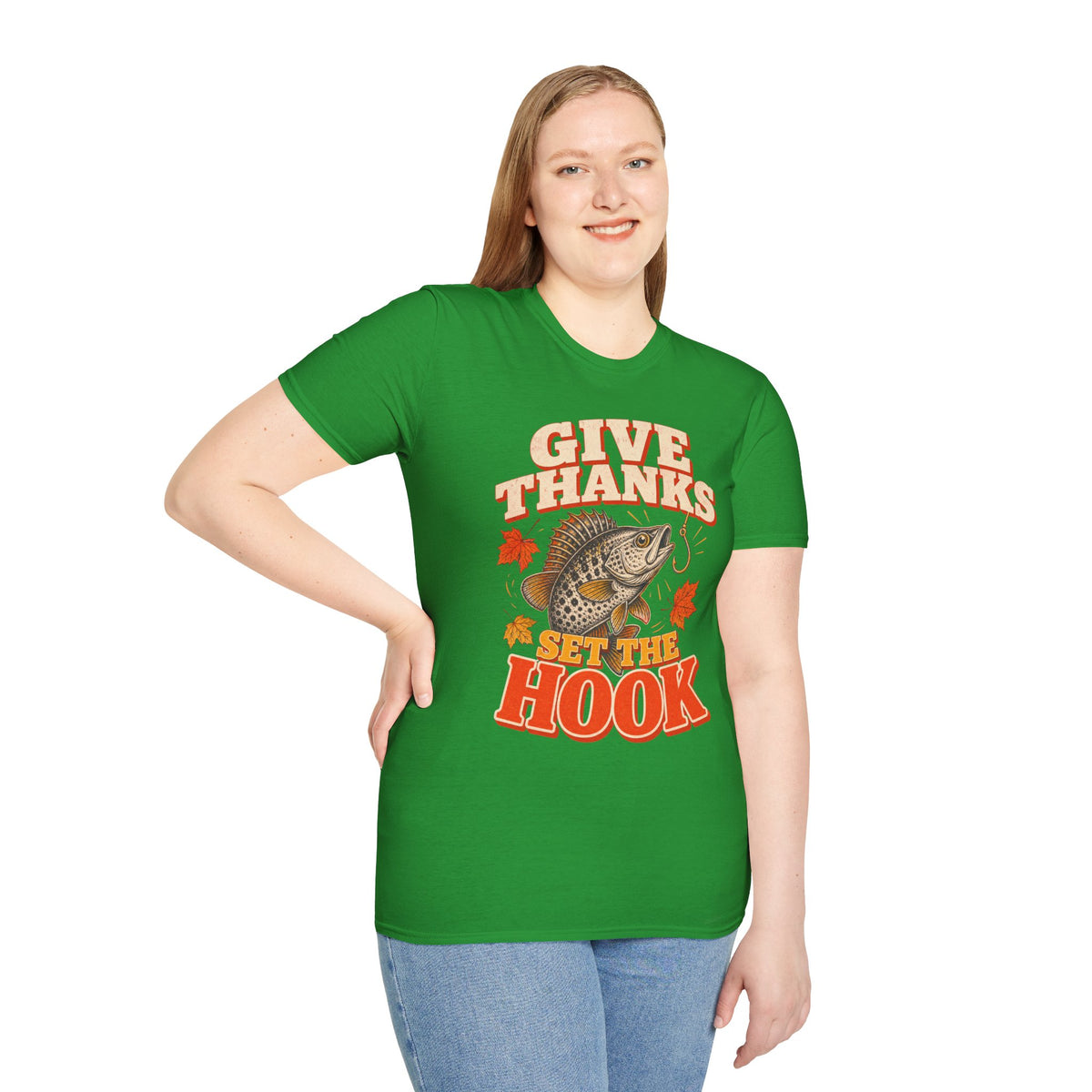 Give Thanks, Set the Hook Thanksgiving Fishing T-Shirt