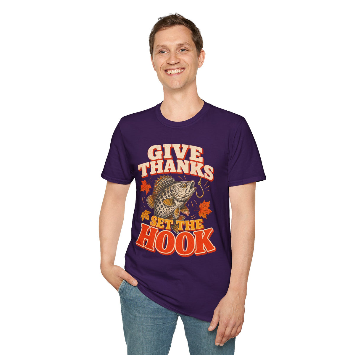 Give Thanks, Set the Hook Thanksgiving Fishing T-Shirt