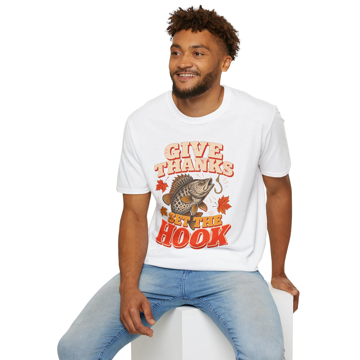 Give Thanks, Set the Hook Thanksgiving Fishing T-Shirt