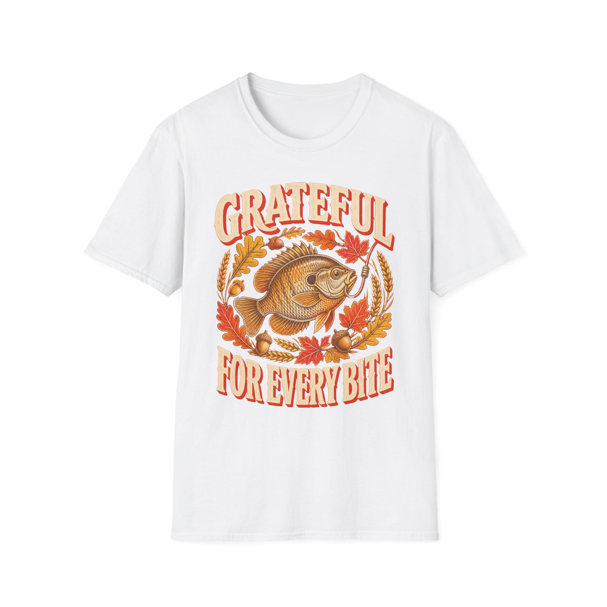 Grateful for Every Bite Fish Thanksgiving T-Shirt