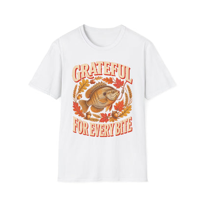 Grateful for Every Bite Fish Thanksgiving T-Shirt