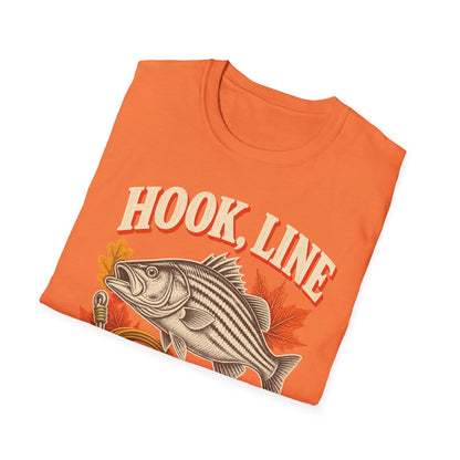 Hook, Line & Thankful Fishing Thanksgiving T-Shirt