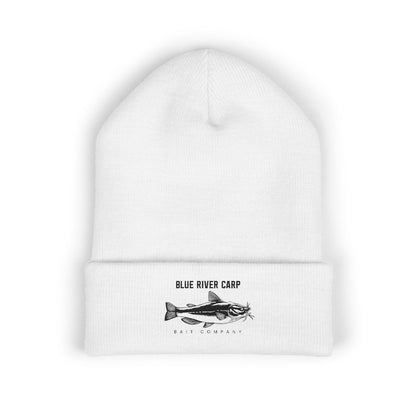 Blue River Carp Fishing Embroidered Cuffed Beanie (BK Thread)