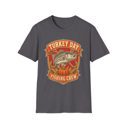 Turkey Day Fishing Crew T-Shirt – Thanksgiving Fishing Shirt