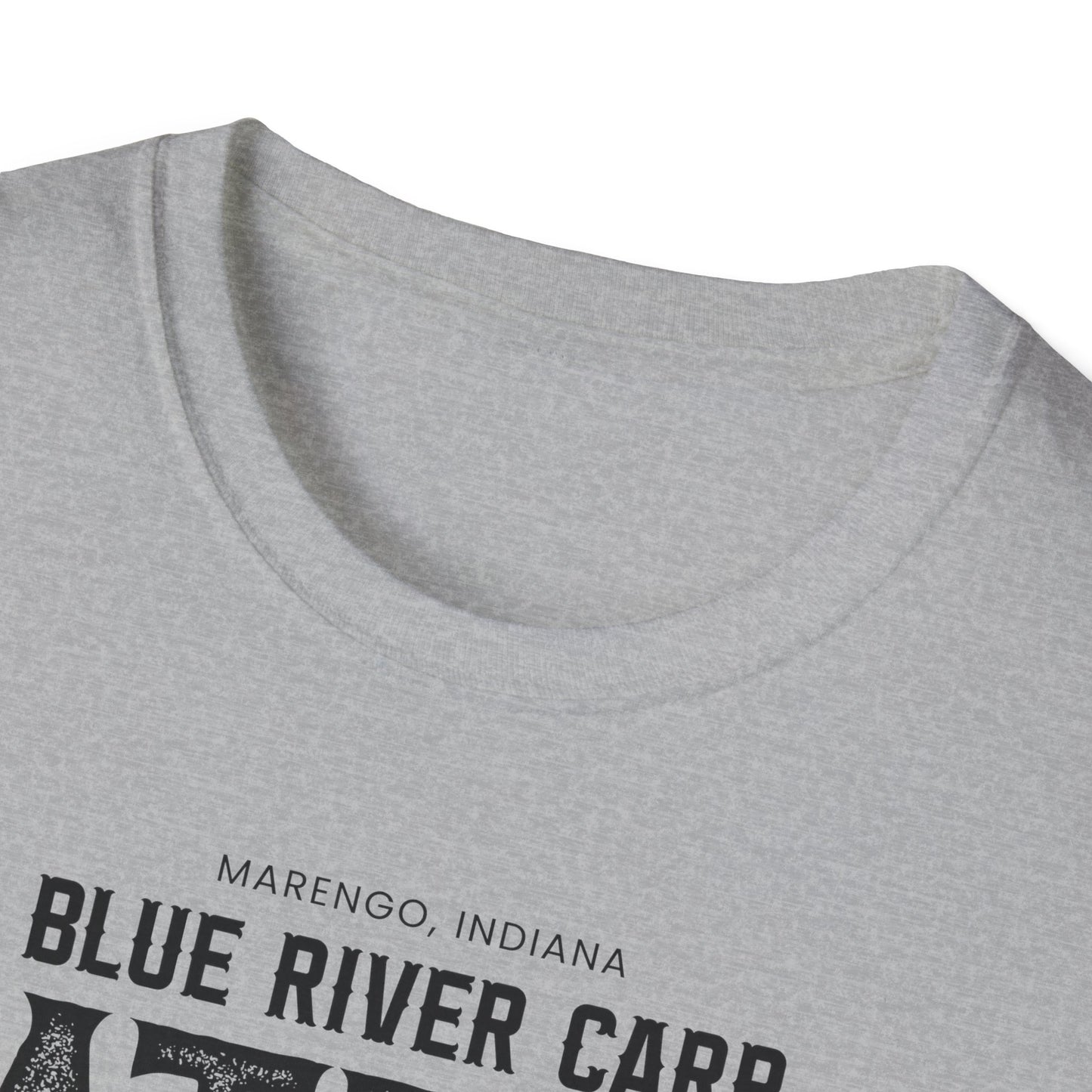 Blue River Carp - Unisex Softstyle T-Shirt (Bk Lettering)