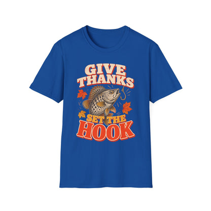 Give Thanks, Set the Hook Thanksgiving Fishing T-Shirt