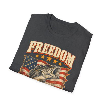 Freedom Family & Fishing American Flag T-Shirt