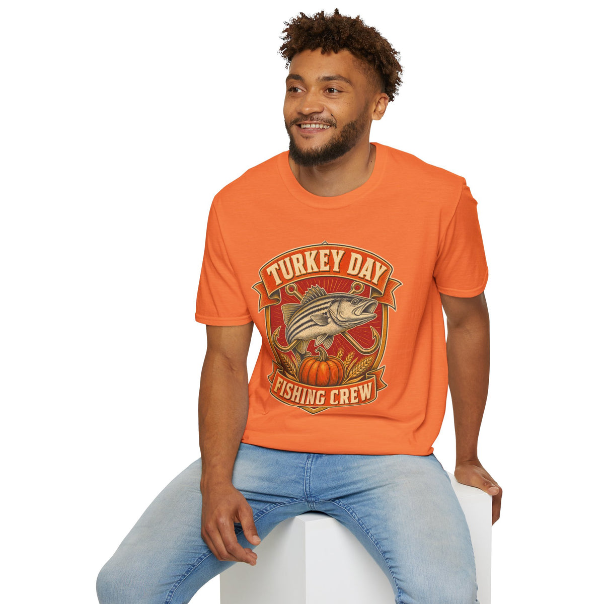 Turkey Day Fishing Crew T-Shirt – Thanksgiving Fishing Shirt