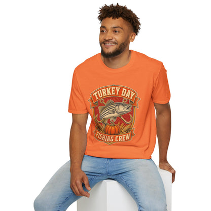 Turkey Day Fishing Crew T-Shirt – Thanksgiving Fishing Shirt