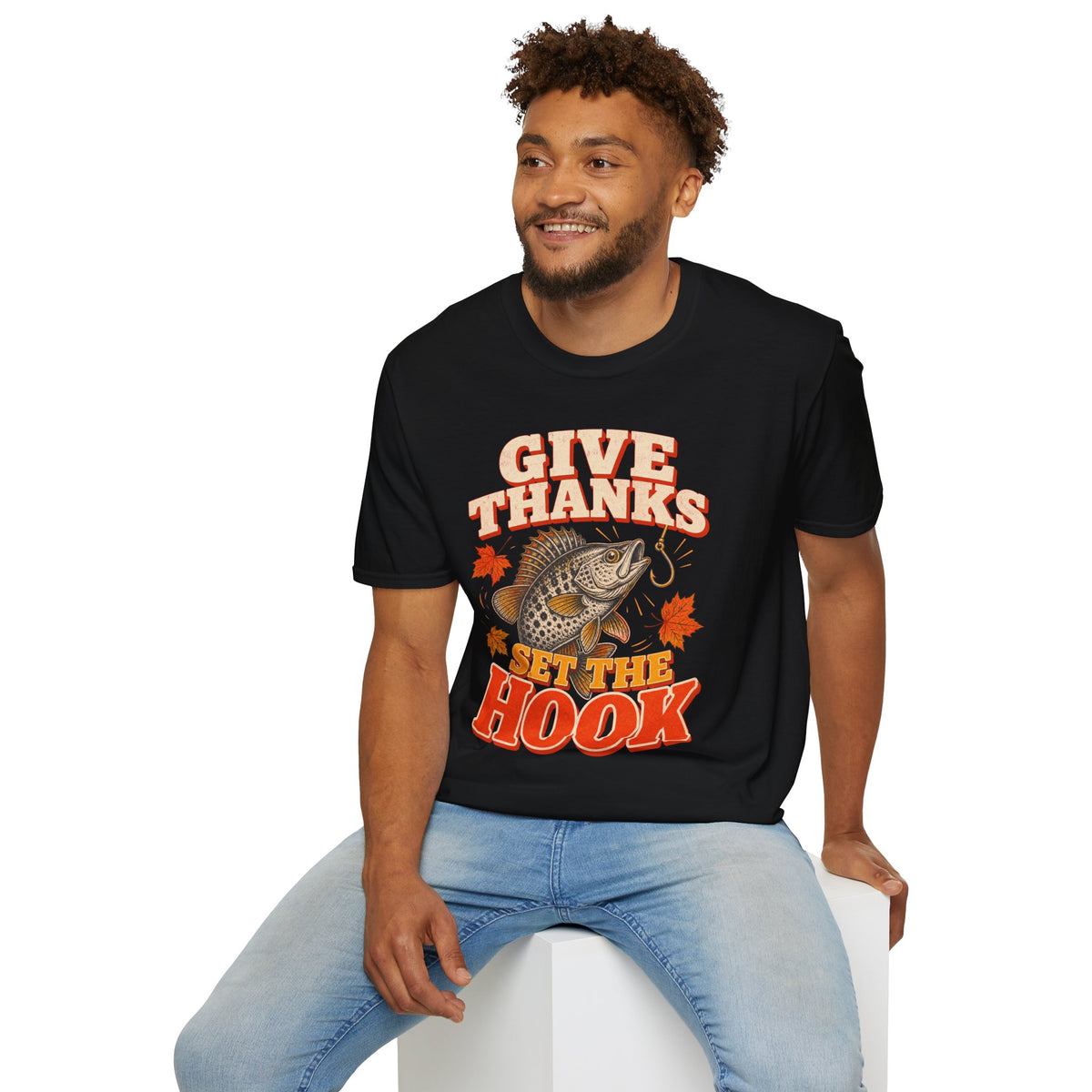 Give Thanks, Set the Hook Thanksgiving Fishing T-Shirt