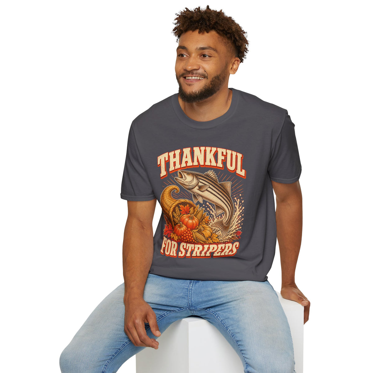 Thankful for Stripers Fishing T-Shirt