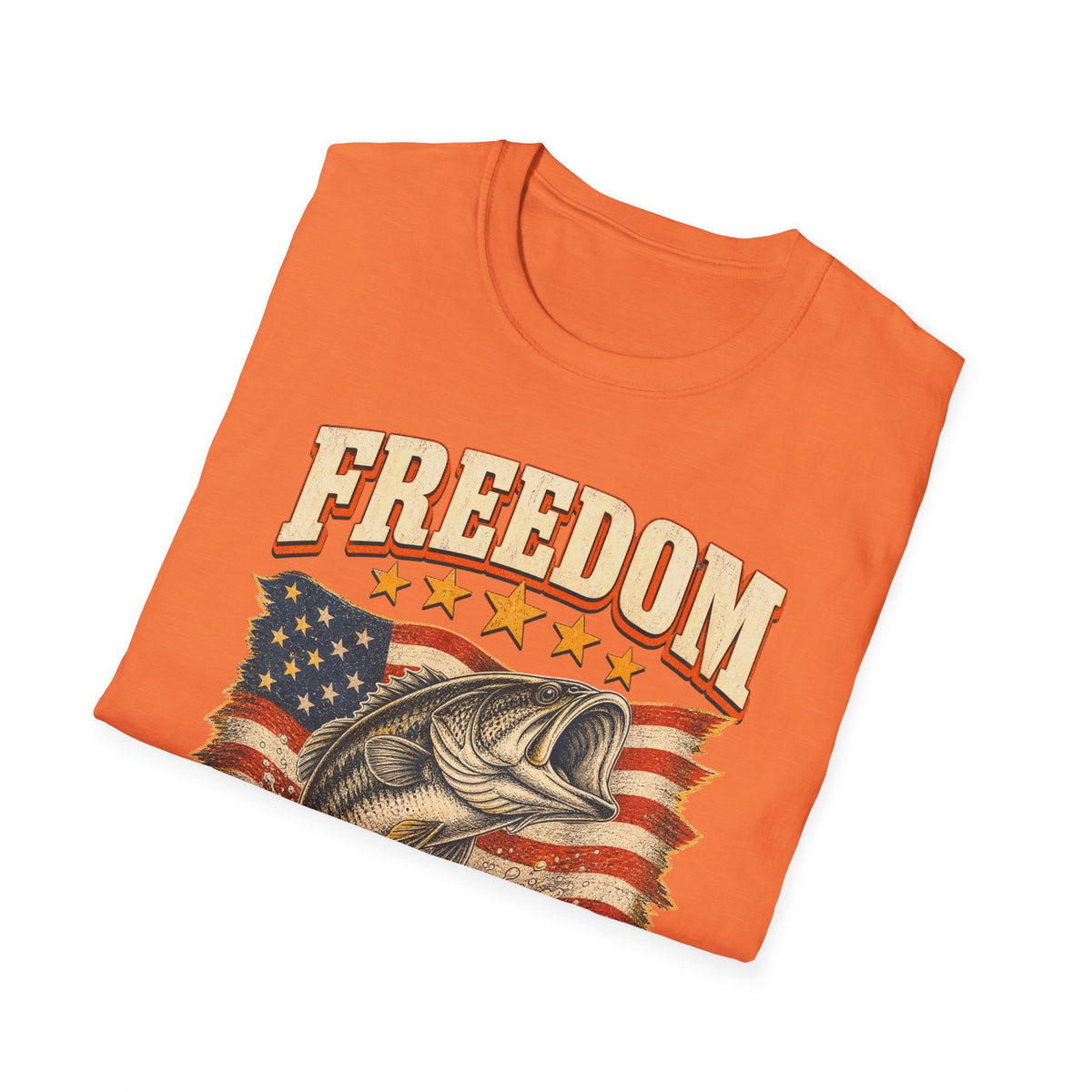 Freedom Family & Fishing American Flag T-Shirt