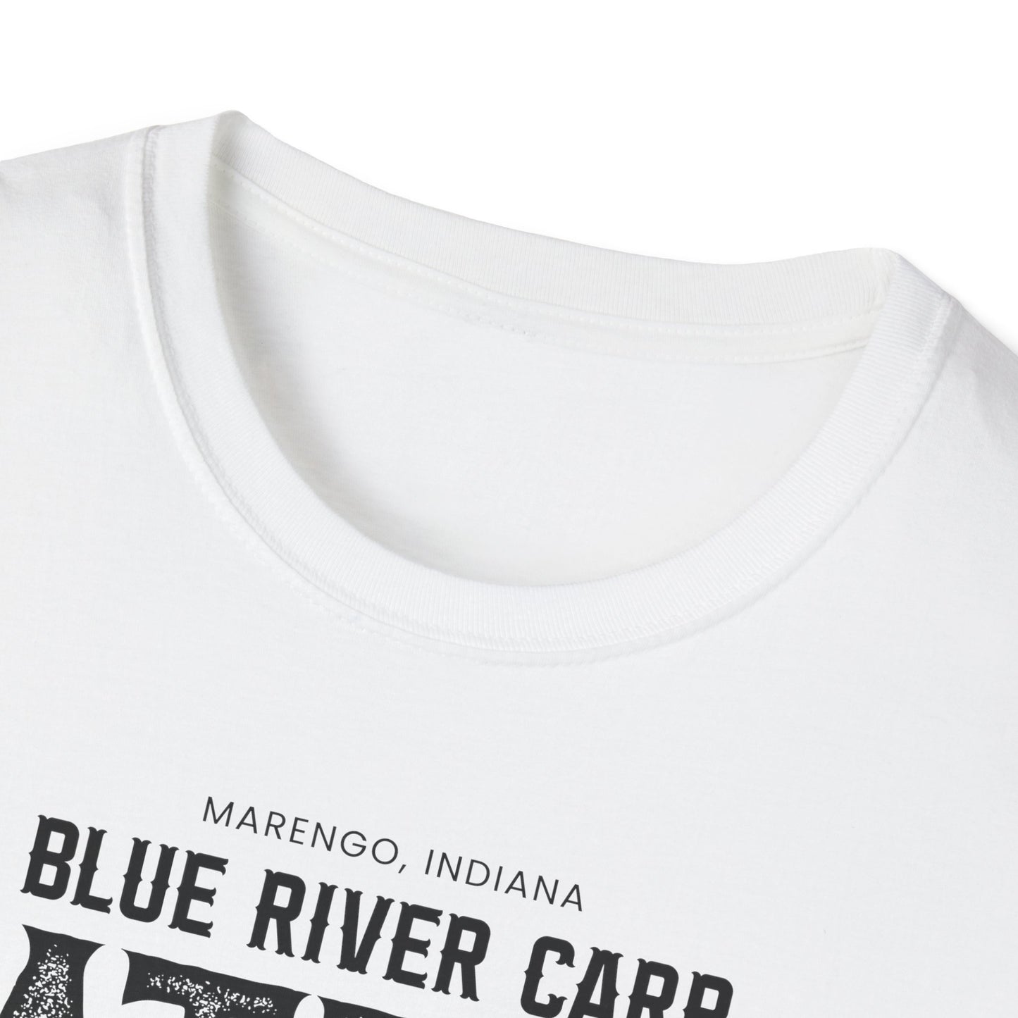 Blue River Carp - Unisex Softstyle T-Shirt (Bk Lettering)