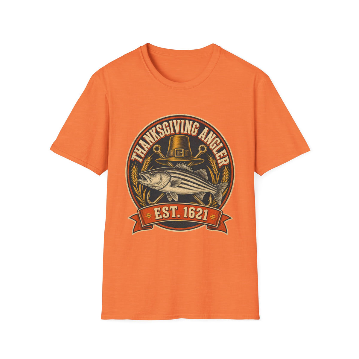 Thanksgiving Angler Est. 1621 Fishing T-Shirt