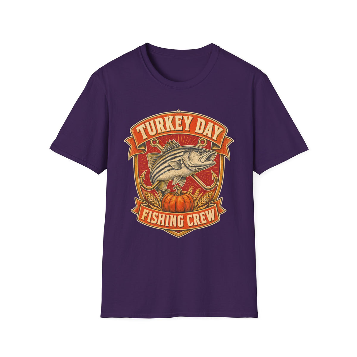 Turkey Day Fishing Crew T-Shirt – Thanksgiving Fishing Shirt