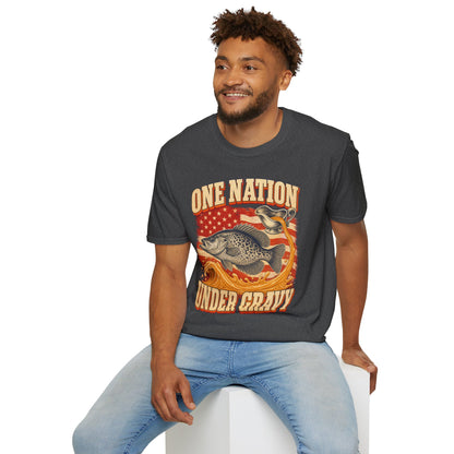 One Nation Under Gravy Funny Fish Thanksgiving T-Shirt