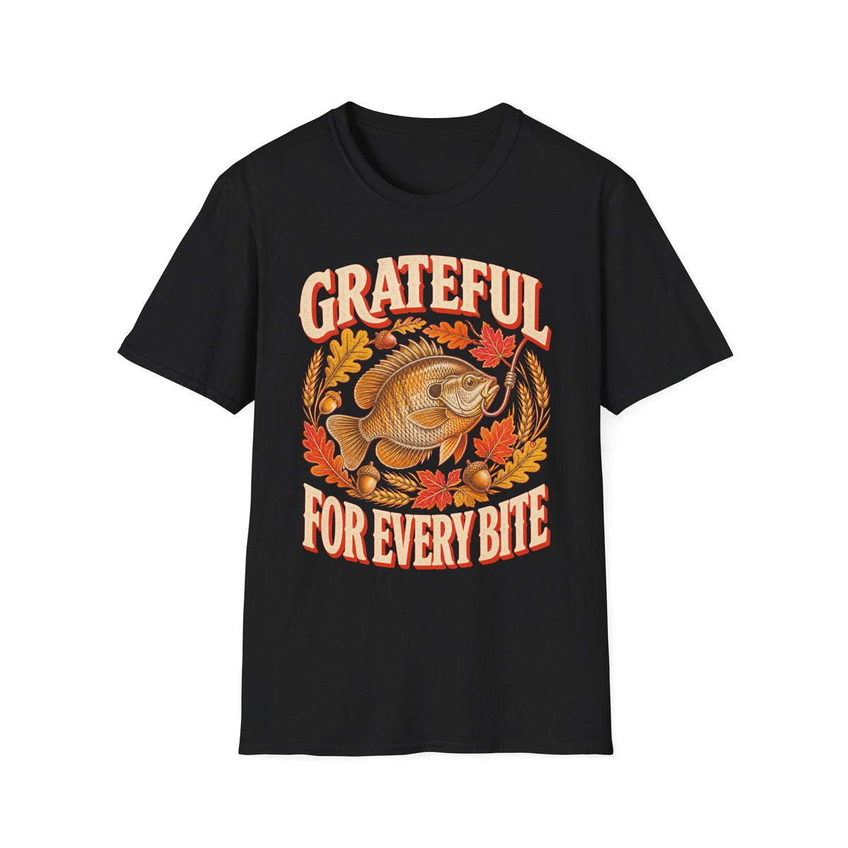 Grateful for Every Bite Fish Thanksgiving T-Shirt