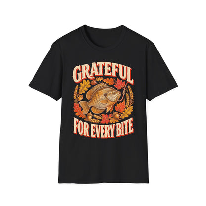Grateful for Every Bite Fish Thanksgiving T-Shirt