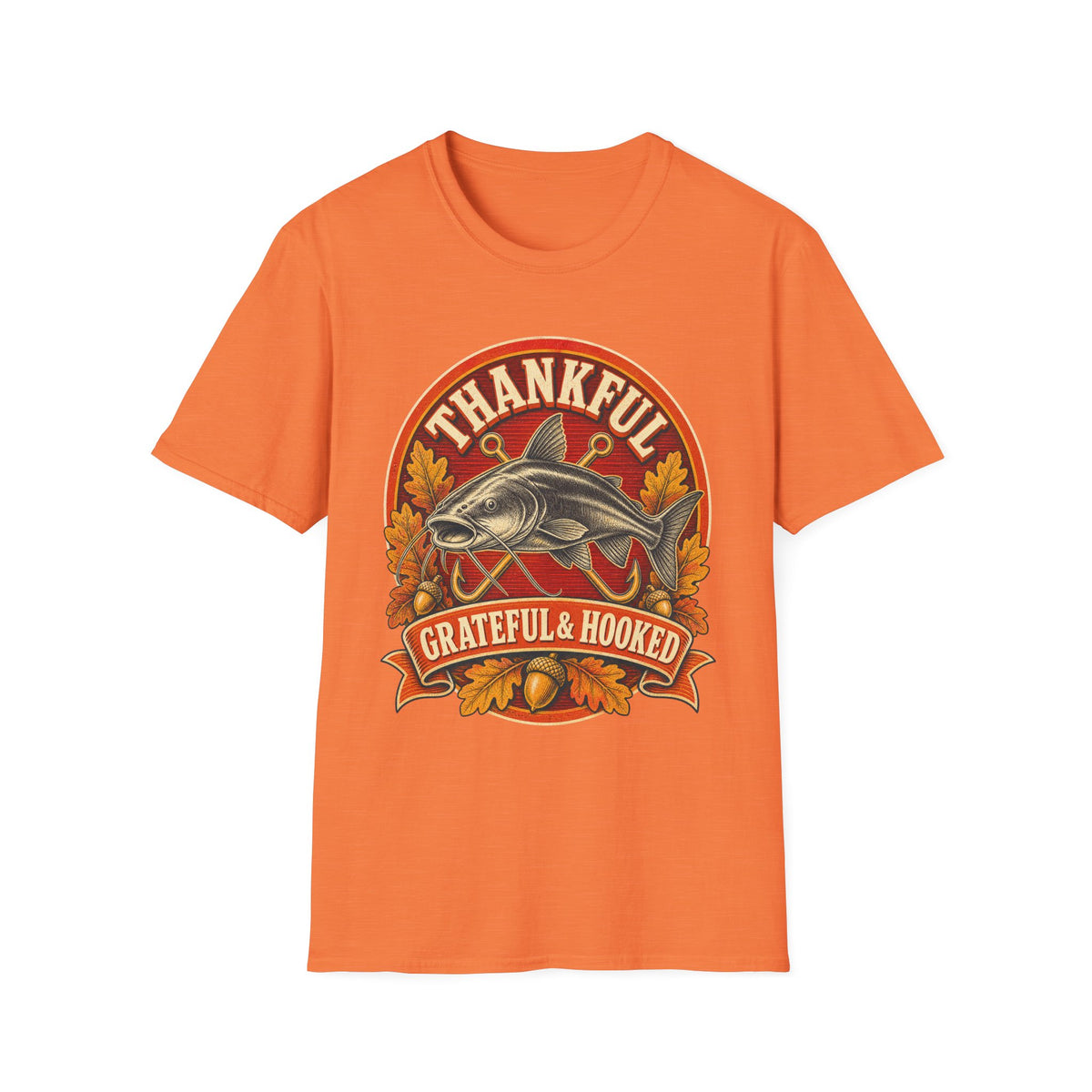 Thankful Grateful & Hooked Fishing T-Shirt