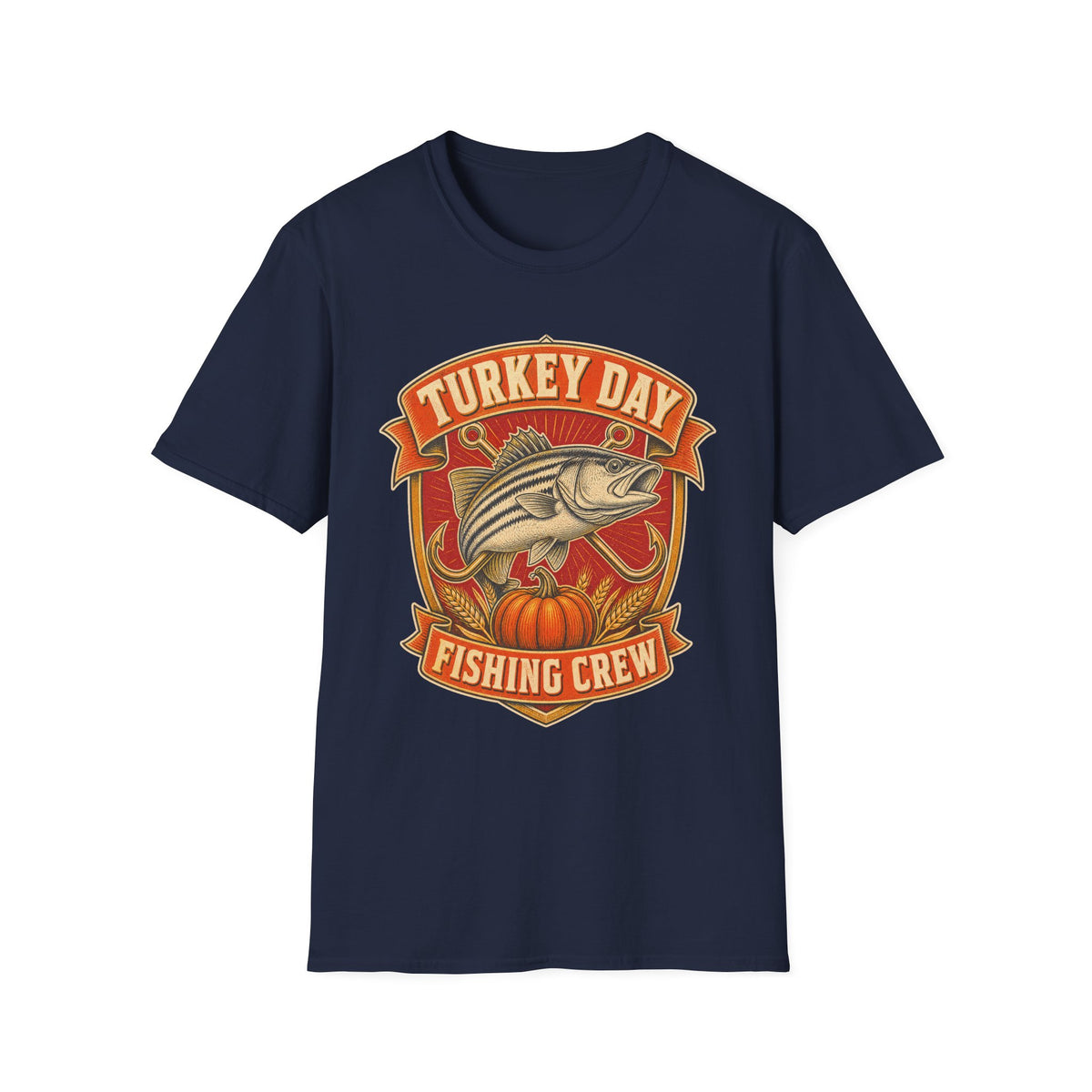 Turkey Day Fishing Crew T-Shirt – Thanksgiving Fishing Shirt