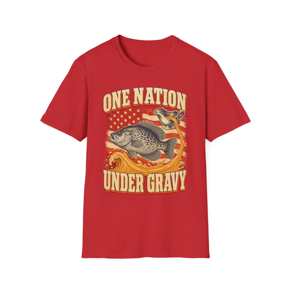One Nation Under Gravy Funny Fish Thanksgiving T-Shirt