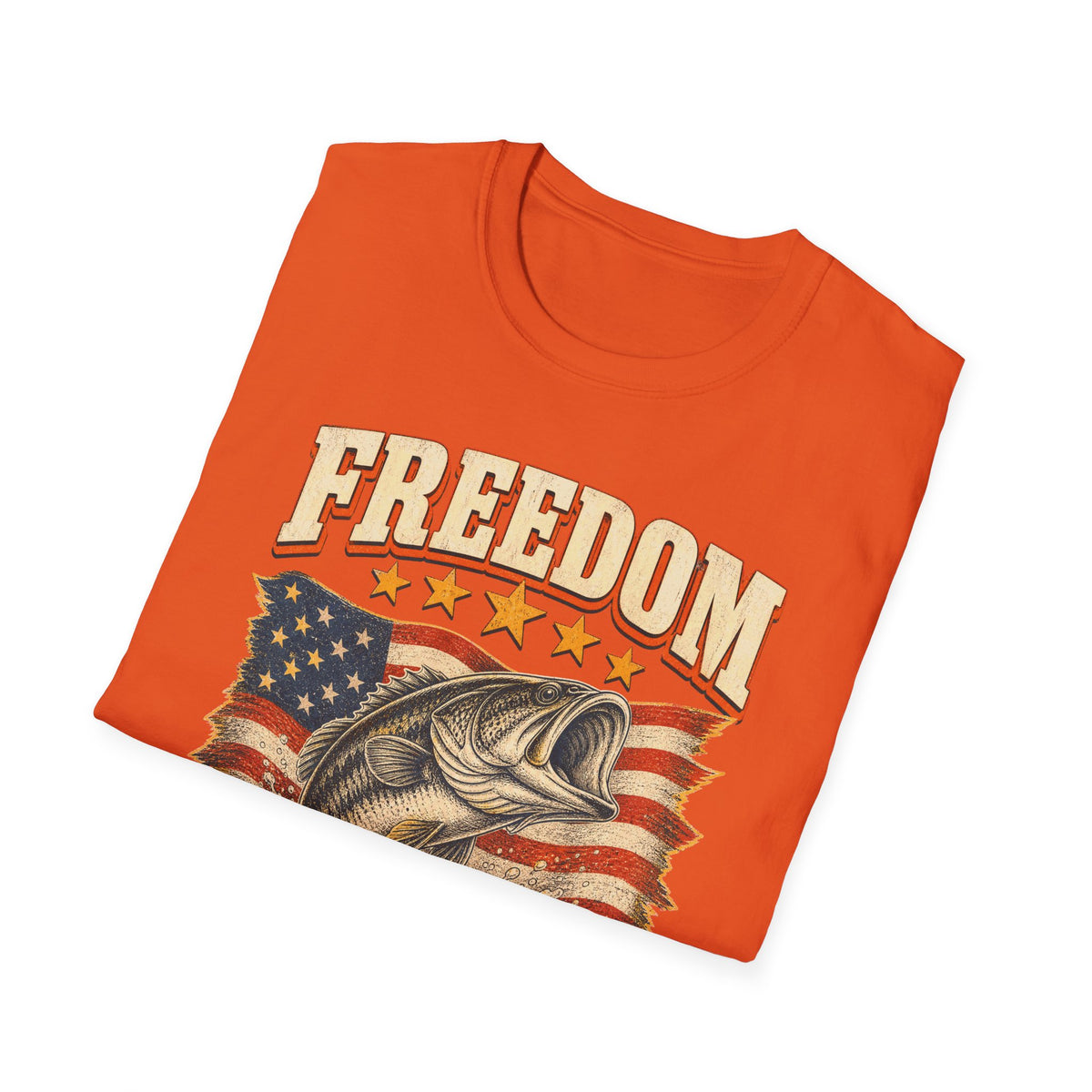 Freedom Family & Fishing American Flag T-Shirt