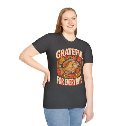 Grateful for Every Bite Fish Thanksgiving T-Shirt