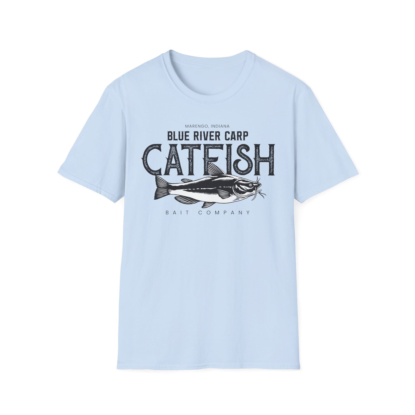 Blue River Carp - Unisex Softstyle T-Shirt (Bk Lettering)