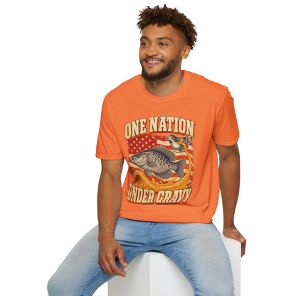 One Nation Under Gravy Funny Fish Thanksgiving T-Shirt