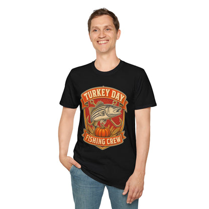 Turkey Day Fishing Crew T-Shirt – Thanksgiving Fishing Shirt