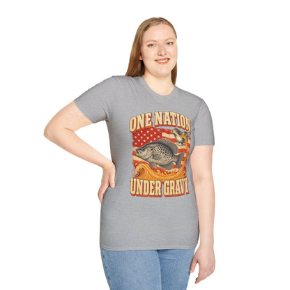 One Nation Under Gravy Funny Fish Thanksgiving T-Shirt