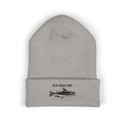Blue River Carp Fishing Embroidered Cuffed Beanie (BK Thread)