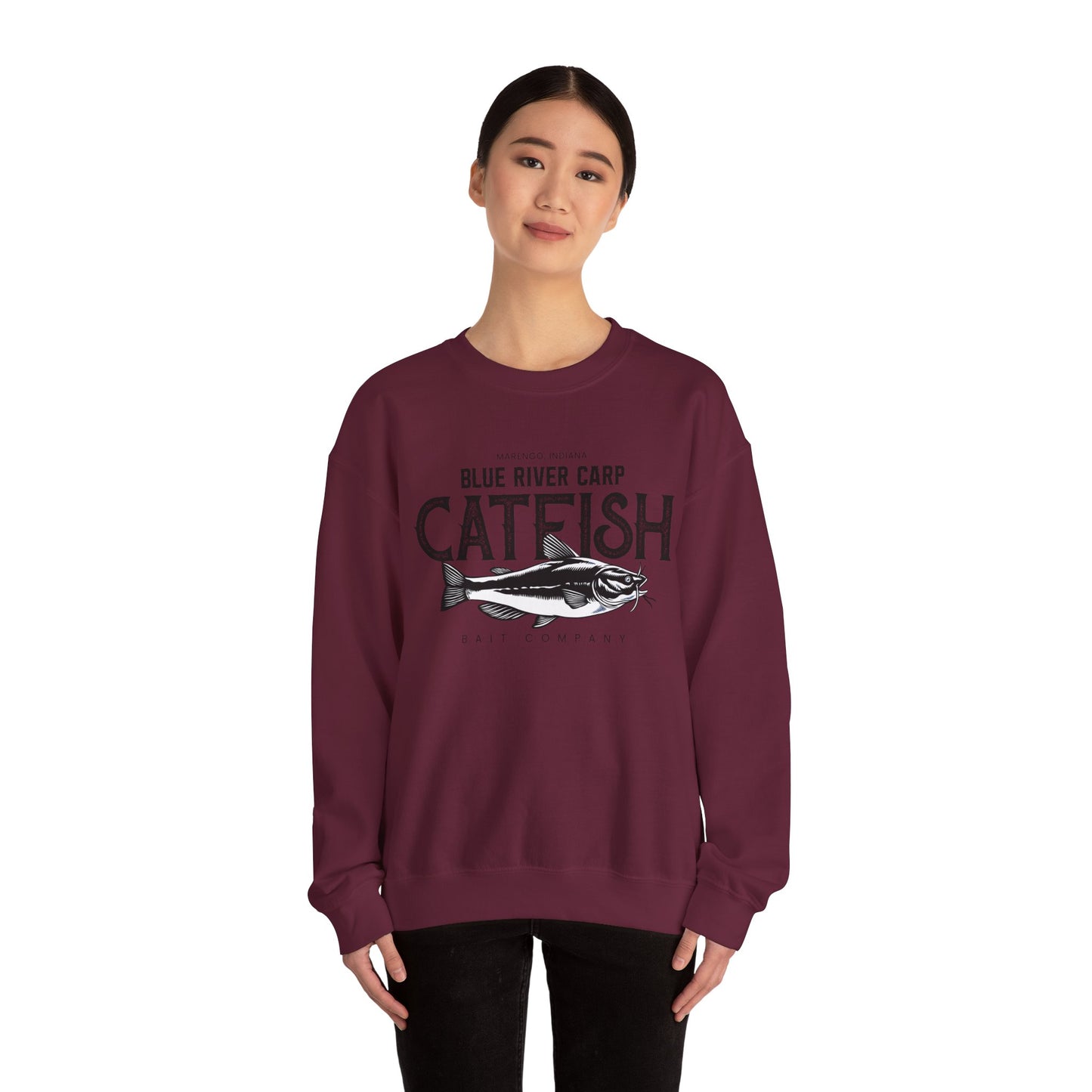 Blue River Carp - Unisex Crewneck Sweatshirt (Bk Lettering)