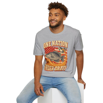 One Nation Under Gravy Funny Fish Thanksgiving T-Shirt
