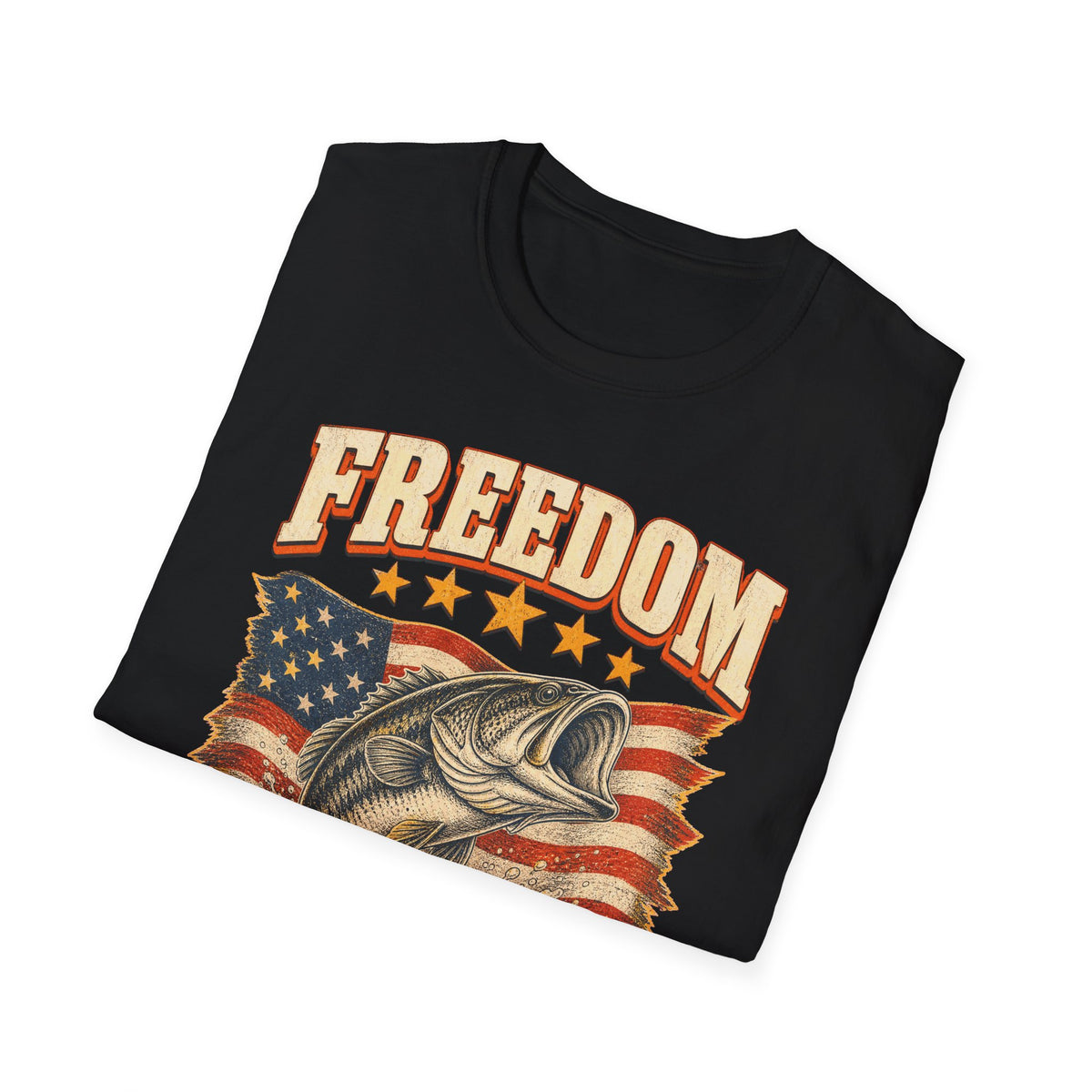 Freedom Family & Fishing American Flag T-Shirt