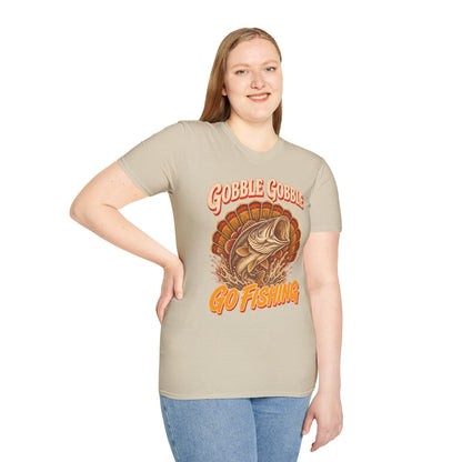 Gobble Gobble Go Fishing Turkey Hunting T-Shirt