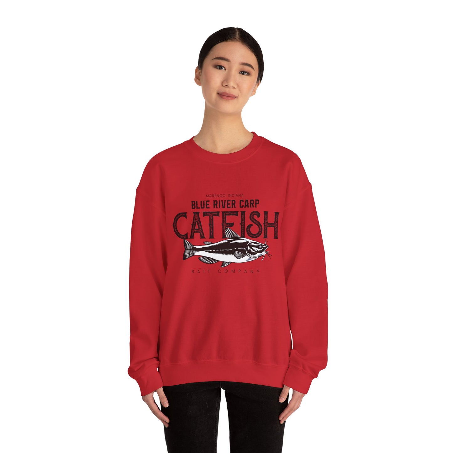 Blue River Carp - Unisex Crewneck Sweatshirt (Bk Lettering)