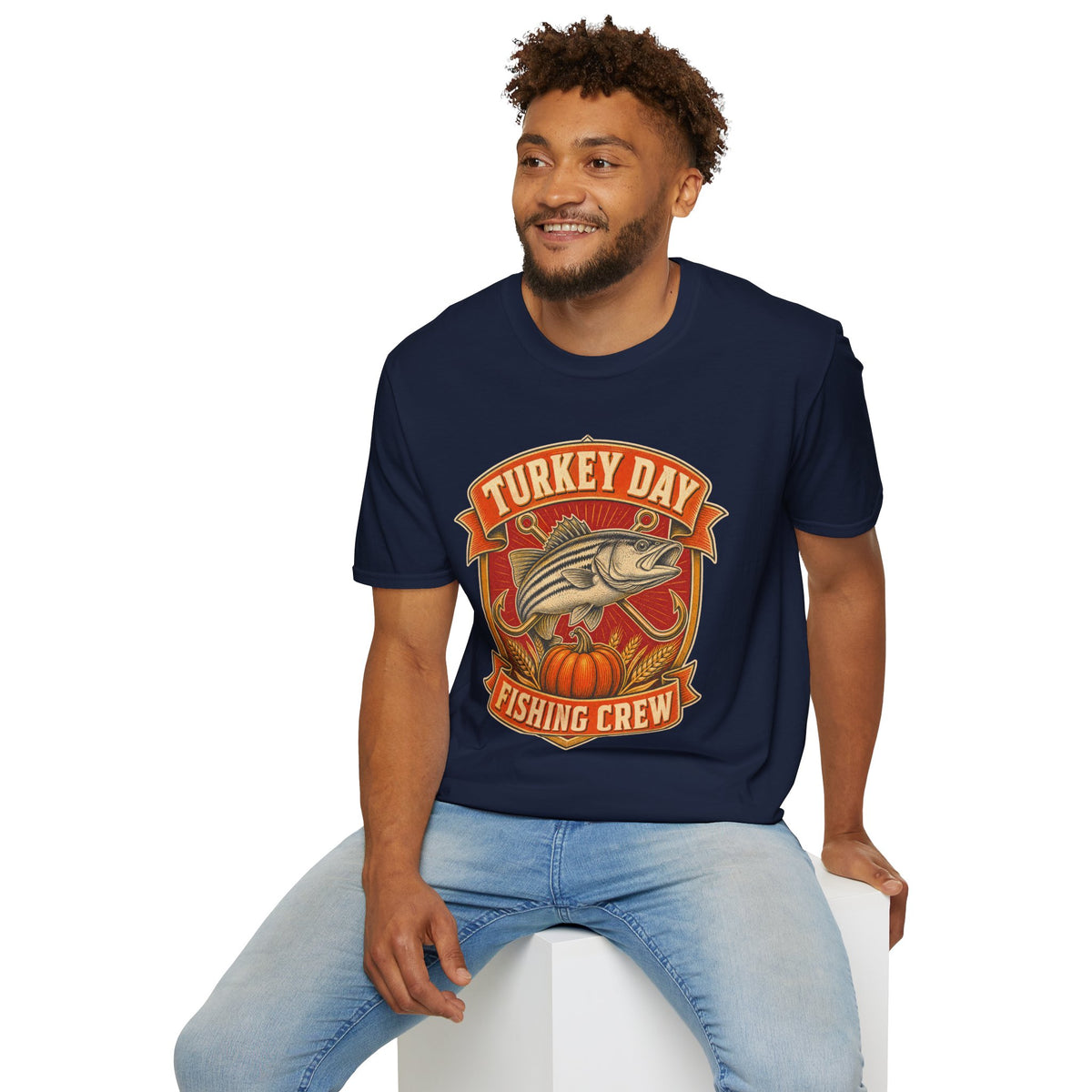 Turkey Day Fishing Crew T-Shirt – Thanksgiving Fishing Shirt