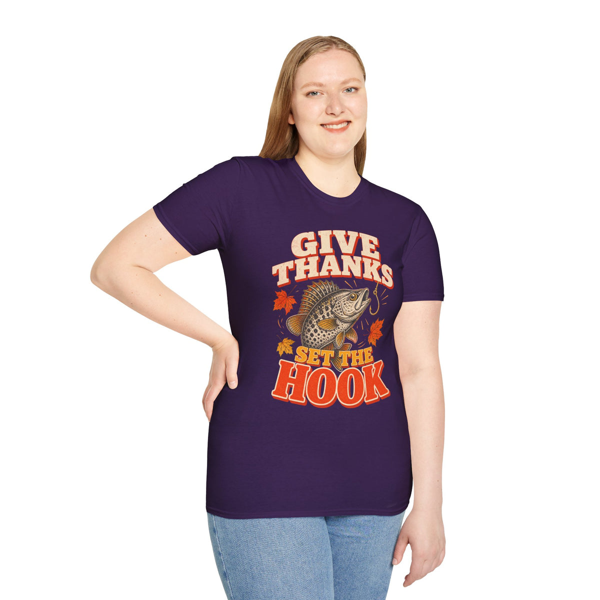 Give Thanks, Set the Hook Thanksgiving Fishing T-Shirt